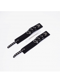 Черные кожаные оковы Sex - Crazy Handmade - купить с доставкой в Нижнекамске