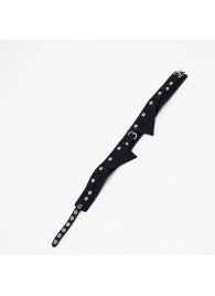 Черный однослойный кожаный ошейник с имитацией воротничка - Crazy Handmade - купить с доставкой в Нижнекамске