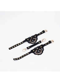 Черные оковы с золотистой фурнитурой - Crazy Handmade - купить с доставкой в Нижнекамске