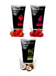 Набор из 3 съедобных лубрикантов JUJU (клубника, малина, кокос) - JuJu - купить с доставкой в Нижнекамске