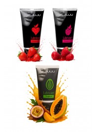 Набор из 3 съедобных лубрикантов JUJU (клубника, малина, тропические фрукты) - JuJu - купить с доставкой в Нижнекамске