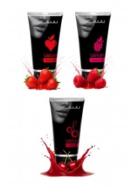 Набор из 3 съедобных лубрикантов JUJU (клубника, малина, вишня) - JuJu - купить с доставкой в Нижнекамске