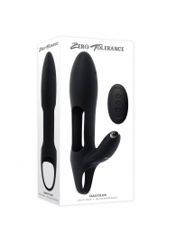 Черная насадка на пенис с вибрацией Nautilus - Zero Tolerance - в Нижнекамске купить с доставкой