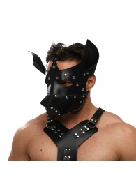 Черная кожаная маска «Собака» - Crazy Handmade - купить с доставкой в Нижнекамске