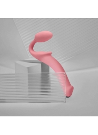 Розовый безремневой страпон Strap-on-me Semi-Realistic Bendable Strap-On size S - Strap-on-me - купить с доставкой в Нижнекамске