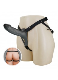 Черный полый мужской страпон London - 16,8 см. - Baile - купить с доставкой в Нижнекамске