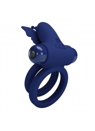 Синее эрекционное кольцо с вибростимуляцией клитора - Baile - в Нижнекамске купить с доставкой