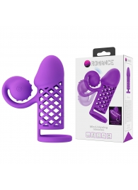 Фиолетовая вибронасадка с клиторальным отростком Harden - Baile - в Нижнекамске купить с доставкой