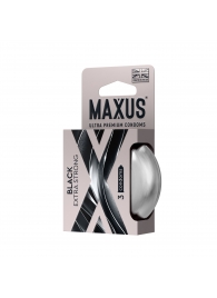 Черные утолщенные презервативы MAXUS Extra Strong с железным кейсом - 3 шт. - Maxus - купить с доставкой в Нижнекамске