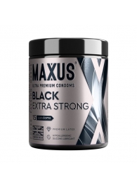 Черные утолщенные презервативы MAXUS Extra Strong с железным кейсом - 15 шт. - Maxus - купить с доставкой в Нижнекамске