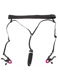 Женские вибростринги с зажимами для половых губ Spreader String with Vibrator - Orion - купить с доставкой в Нижнекамске