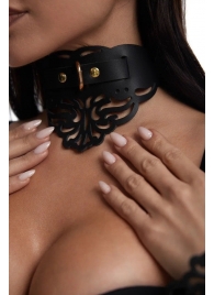 Фигурный чокер с узорами и золотистой фурнитурой - Crazy Handmade - купить с доставкой в Нижнекамске