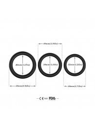 Набор из 3 черных эрекционных колец Stay Hard - Boys of Toys - в Нижнекамске купить с доставкой