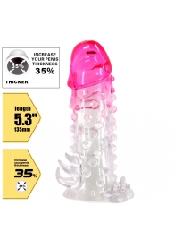 Прозрачно-розовая насадка на пенис Wilford - 13,5 см. - Baile - в Нижнекамске купить с доставкой