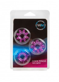 Набор из 3 лиловых эрекционных колец различной формы - Erowoman-Eroman - в Нижнекамске купить с доставкой