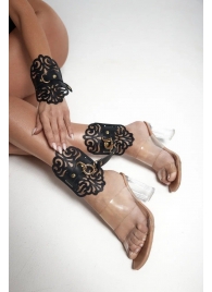 Черный фигурные оковы с золотистой фурнитурой - Crazy Handmade - купить с доставкой в Нижнекамске