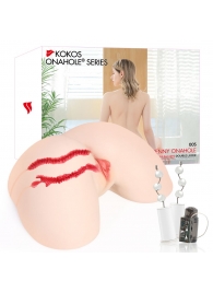 Мастурбатор-полуторс с двойным слоем материала и вибрацией Jenny Onahole Real Hips - KOKOS - в Нижнекамске купить с доставкой