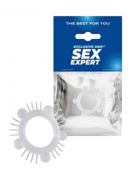Эластичное эрекционное кольцо с шишечками и шипами - Sex Expert - в Нижнекамске купить с доставкой