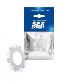 Эластичное эрекционное кольцо с шипиками и шариками - Sex Expert - в Нижнекамске купить с доставкой