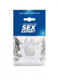 Прозрачное эрекционное кольцо со стимулирующими шариками - Sex Expert - в Нижнекамске купить с доставкой