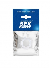 Эластичное эрекционное кольцо с шипиками и шариком - Sex Expert - в Нижнекамске купить с доставкой