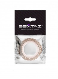 Эрекционное кольцо с бежевыми «ресничками» - Sextaz - в Нижнекамске купить с доставкой