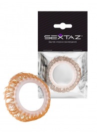 Эрекционное кольцо с бежевыми «ресничками» - Sextaz - в Нижнекамске купить с доставкой