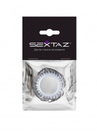 Эластичное эрекционное колечко с черными «ресничками» - Sextaz - в Нижнекамске купить с доставкой