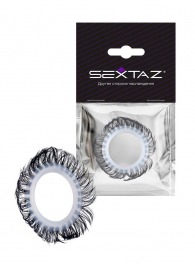Эластичное эрекционное колечко с черными «ресничками» - Sextaz - в Нижнекамске купить с доставкой