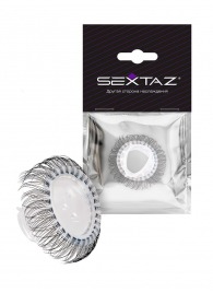 Эластичное эрекционное кольцо с длинными черными «ресничками» - Sextaz - в Нижнекамске купить с доставкой