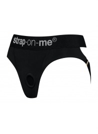 Черные трусики для насадок Heroine Lingerie Harness - size XL - Strap-on-me - купить с доставкой в Нижнекамске