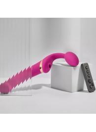 Ярко-розовый безремневой страпон Multi Orgasm Bendable Strap-On size XL с клиторальной стимуляцией - Strap-on-me - купить с доставкой в Нижнекамске