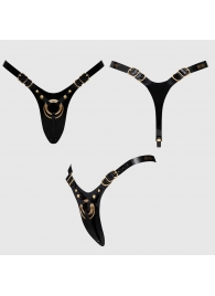 Черный пояс для фиксации насадок Strap-On-Me Leatherette Harness Fabulous - Strap-on-me - купить с доставкой в Нижнекамске
