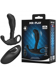 Черный изогнутый массажёр простаты с вибрацией и пультом ДУ - Baile - в Нижнекамске купить с доставкой