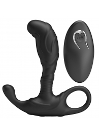 Черный изогнутый массажёр простаты с вибрацией и пультом ДУ - Baile - в Нижнекамске купить с доставкой