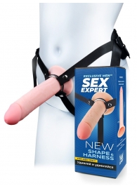 Мужской полый страпон на регулируемых ремешках - 22 см. - Sex Expert - купить с доставкой в Нижнекамске