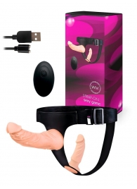 Женский страпон с 2 насадками, вибрацией и пультом ДУ - Erowoman-Eroman - купить с доставкой в Нижнекамске