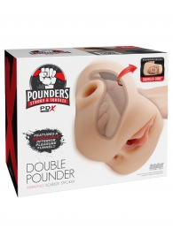 Телесный мастурбатор с вибрацией Double Pounder Vibrating Squeeze Stroker - Pipedream - в Нижнекамске купить с доставкой
