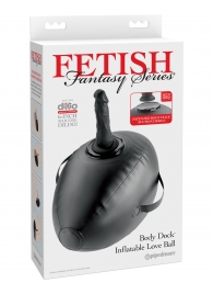 Черный надувной мяч с платформой для фиксации дилдо Body Dock Inflatable Love Ball - Pipedream - купить с доставкой в Нижнекамске