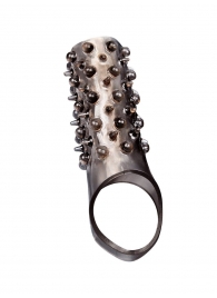 Дымчатая насадка на пенис с шипами и выпуклостями - 12,5 см. - Sex Expert - в Нижнекамске купить с доставкой