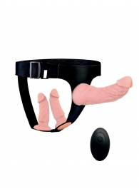 Женский страпон с 3 насадками и вибрацией - Erowoman-Eroman - купить с доставкой в Нижнекамске