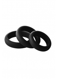 Набор из 3 черных эрекционных колец Smooth Silicone Cockring Pack - Dream Toys - в Нижнекамске купить с доставкой
