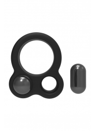 Черное эрекционное кольцо с утяжелителями Cockring Dual Weight - Dream Toys - в Нижнекамске купить с доставкой