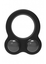 Черное эрекционное кольцо с утяжелителями Cockring Dual Weight - Dream Toys - в Нижнекамске купить с доставкой