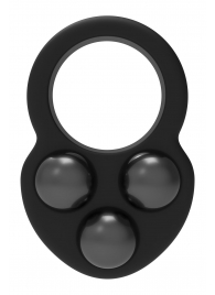 Черное эрекционное кольцо с утяжелителями - Dream Toys - в Нижнекамске купить с доставкой