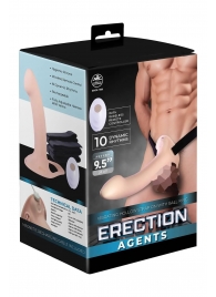 Телесный полый страпон с вибрацией Erection Agents - 24,1 см. - NMC - купить с доставкой в Нижнекамске
