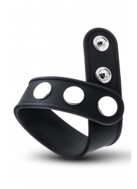 Черное эрекционное кольцо на кнопках - Blush Novelties - в Нижнекамске купить с доставкой