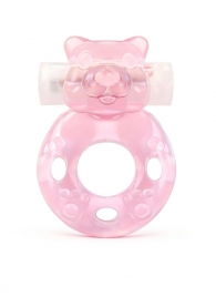 Розовое эрекционное виброкольцо в форме мишки - 1137 - в Нижнекамске купить с доставкой
