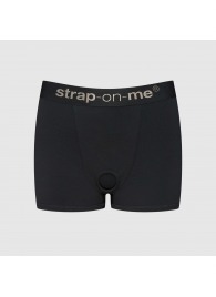 Черные трусики-боксеры для фиксации насадок Strap-on-me Harness Lingerie Allure - size M - Strap-on-me - купить с доставкой в Нижнекамске