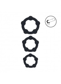Набор из 3 эрекционных колец Beaded Silicone Cockring Set - Shots Media BV - в Нижнекамске купить с доставкой